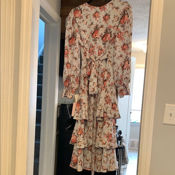 Floral Print V-Neck Dress - Picture 8 of 10